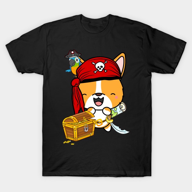 Funny corgi is a pirate T-Shirt by Pet Station